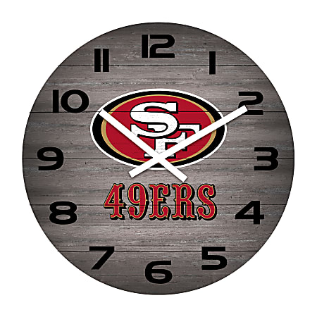Imperial NFL Weathered Wall Clock, 16”, San Francisco 49ers