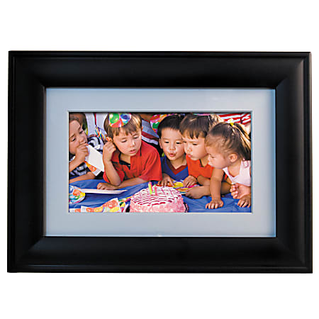 Ativa™ 7" Digital Photo Frame, 128MB Memory, Black Wood