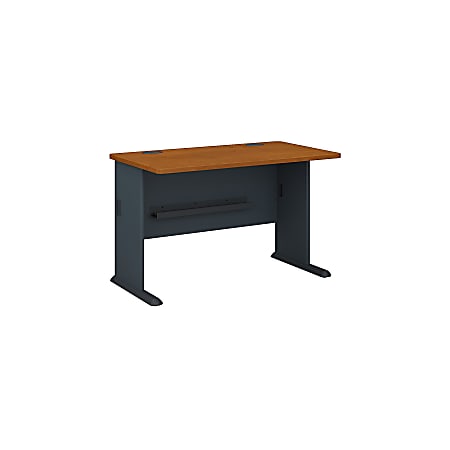 Bush Business Furniture Office Advantage Desk 48"W, Natural Cherry/Slate, Standard Delivery