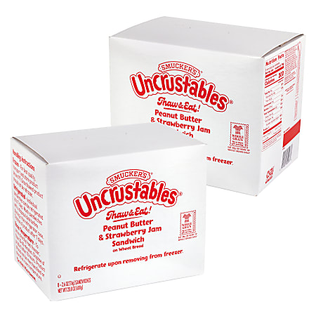 Smucker's Peanut Butter & Strawberry Wheat Uncrustables, 2.6 Oz, Total Qty 16