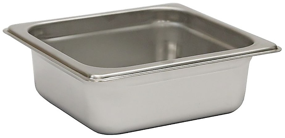 Hoffman Tech Browne Stainless Steel Steam Table Pans, 1/6 Size, Silver, Pack Of 72 Pans