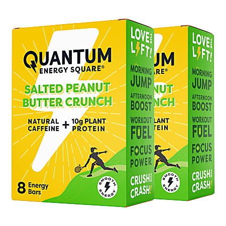 QUANTUM ENERGY SQUARE SALTED PEANUT BUTTER CRUNCH HEALTH BARS - 16-1.69 OZ