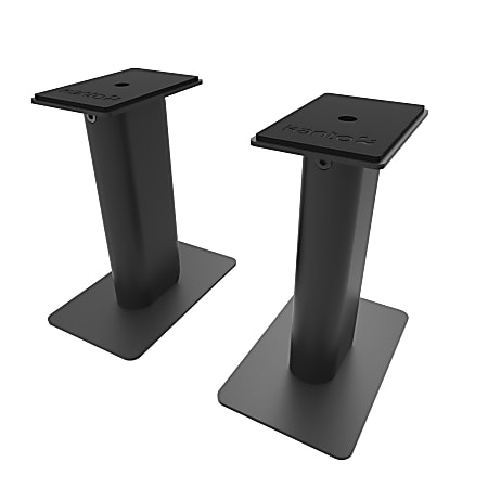 Kanto SP9 9 Inch Tall Universal Desktop Speaker Stand - Black (Pair) - 60 lb Load Capacity - 8.3" Height x 4.3" Width x 7.1" Depth - Desktop - Steel, Foam - Black