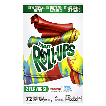 Fruit Roll-Ups Fruit Flavored Snacks, 0.5 Oz, Assorted