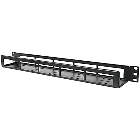 RackSolutions - Rack cable management tray - textured black powder - 1U