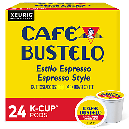 Cafe Bustelo® Single-Serve Coffee K-Cup® Pods, Espresso Roast, Carton Of 24