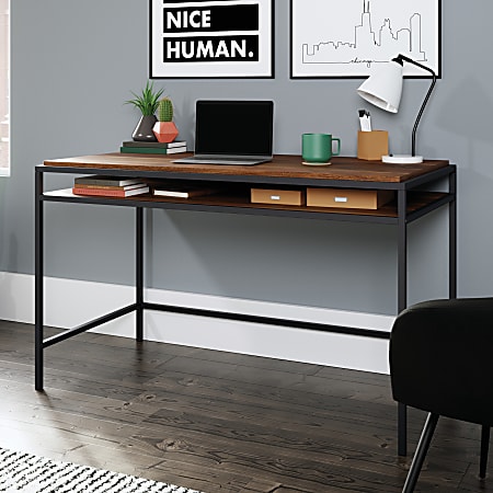 Sauder Nova Loft 49 W Writing Desk With Shelf Grand Walnut