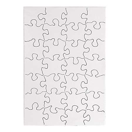 Hygloss Compoz A Puzzles 5 12 x 8 White 28 Pieces Per Puzzle Pack Of 24  Puzzles - Office Depot