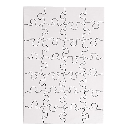 Two-Sided Blank Post Card Puzzle - 9 pieces (5 Pack)