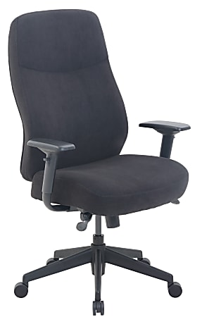 Serta® Commercial Motif Fabric Ergonomic Big And Tall High-Back Executive Chair, Black/Silver