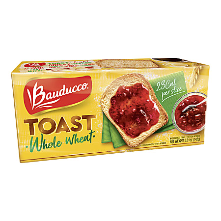 Bauducco Foods Toast, Whole Wheat, 5 Oz, Pack