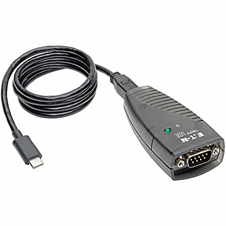 Tripp Lite USB-C to Serial Adapter (DB9) - Keyspan, High-Speed (M/M), Detachable Cable, TAA - Serial adapter - USB - RS-232 x 1 - black - TAA Compliant