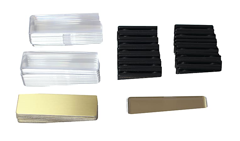 The Mighty Badge™ Reusable Name Badges, For Laser/Inkjet Printers, 1" x 3", Gold, Pack Of 100
