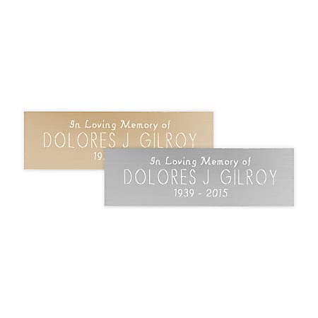 Custom Engraved Silver or Brass Metal Trophy and ID Plates, 1" x 3-1/2"