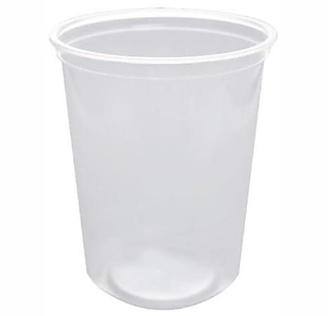 Clear 32 oz. Plastic Round Deli Container - 500/Case - Win Depot