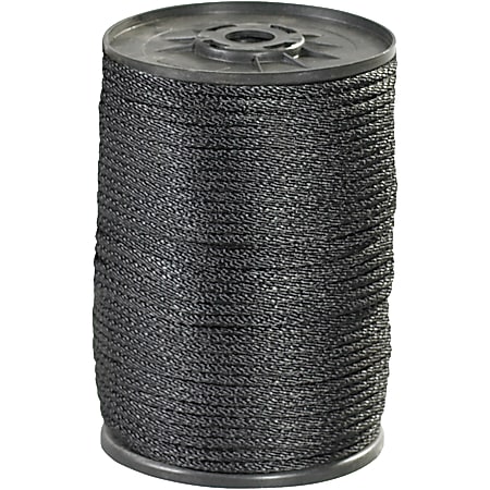 Partners Brand Solid Braided Nylon Rope, 320 Lb, 1/8" x 500', Black