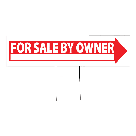 Outdoor House Sign, For Sale By Owner, 6" x 24"