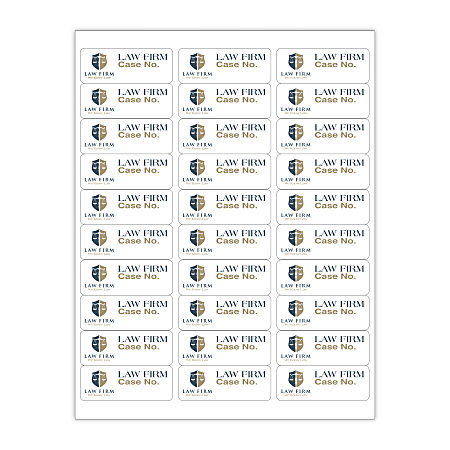 Custom 2-Color Laser Sheet Labels And Stickers, 1" x 2-5/8" Rectangle, 30 Labels Per Sheet, Box Of 100 Sheets