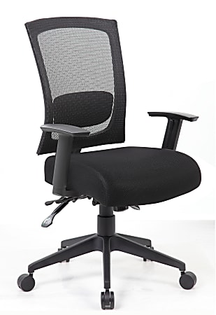 Boss Office Products Multifunction Mesh Mid-Back Task Chair,
