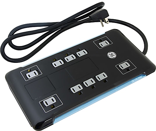 Basics Rectangle 12-Outlet Power Strip Surge Protector, 4,320 Joule,  8-Foot Cord, Black