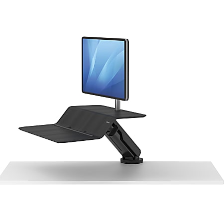 Fellowes® Lotus™ RT Sit-Stand Workstation, Single Monitor, Black