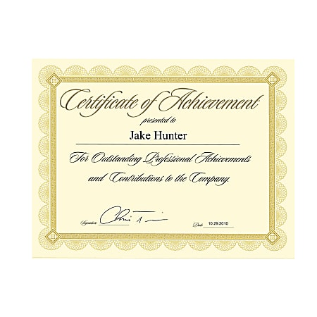 Certificates - Office Depot