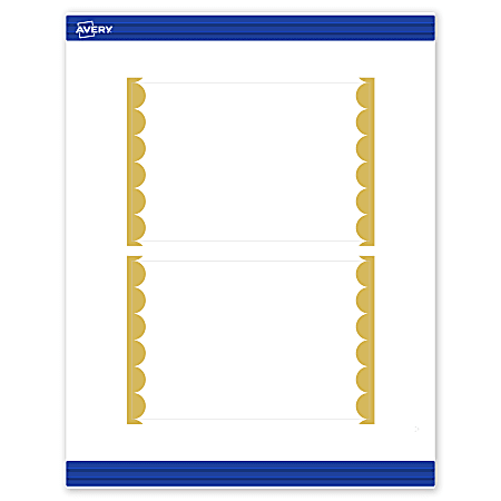 Avery® Print-To-The-Edge Postcards With Sure Feed®, S00-DK4-PRMWC10, 4" x 6", Matte White, Preprinted Gold Dots Edge Design, Pack Of 20
