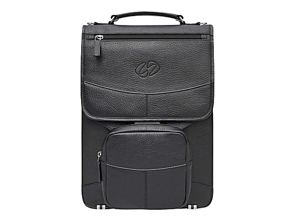 MacCase Premium Leather Briefcase - Notebook carrying case - 13" - 16" - black - with Backpack Straps
