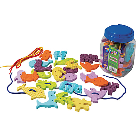 Pacon WonderFoam Early Learning Lacing Animals Set - Theme/Subject: Learning - Skill Learning: Animal, Sequencing, Fine Motor, Tactile Discrimination, Animal Shapes - Assorted