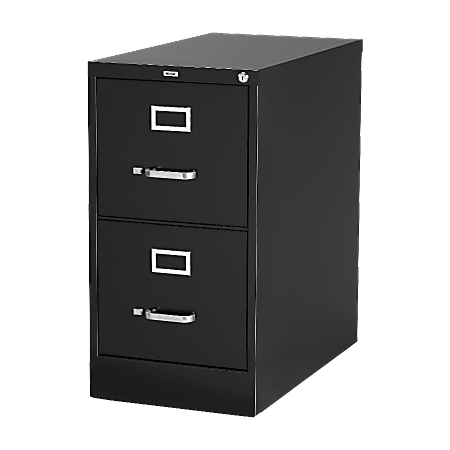 Lorell® Fortress 22"D Vertical 2-Drawer Letter-Size File Cabinet, Black