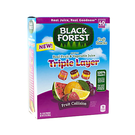 Black Forest 3-Layer Fruit Snacks, Box Of 40 Pouches