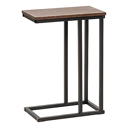 IRIS C Shaped Side Table 25 H x 17 34 W x 10 D Brown - Office Depot