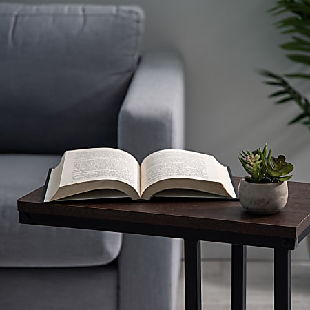 IRIS C Shaped Side Table 25 H x 17 34 W x 10 D Brown Office Depot