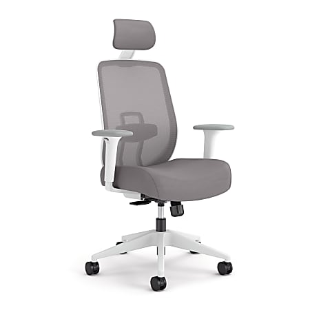 HON Altern Task Chair | Mesh Mid-Back |-Adjustable Arms | White Frame | Grey Fabric - Fabric, Foam Seat - ALTT1UMWHT