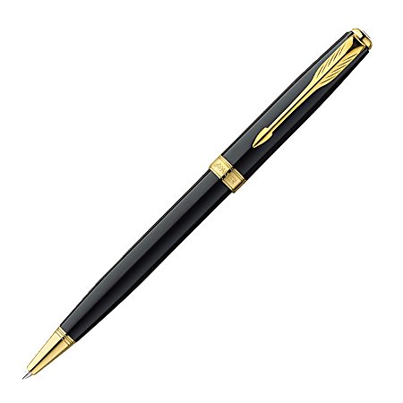 Parker® Sonnet Ballpoint Pen, Conical Point, 1.0 mm, Black/Gold Barrel, Black Ink