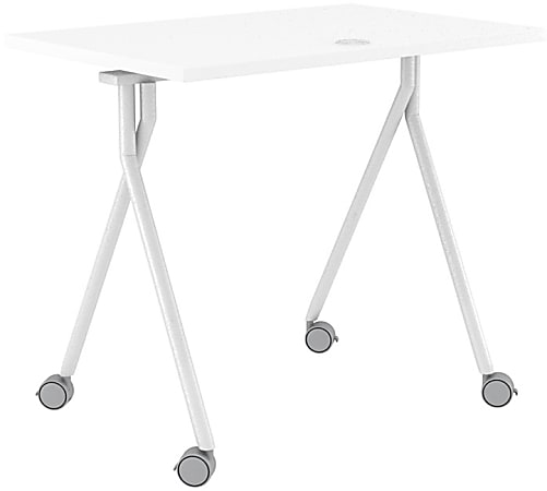 Boss Office Products 36 W Flip Top Folding Training Table WhiteSilver ...