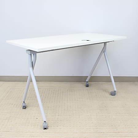 Realspace Molded Plastic Top Folding Table 4W Platinum - Office Depot