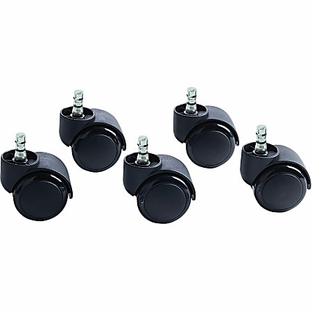 Master Caster Futura Noiseless Chair Mat Casters - 2.19" Diameter - 120 lb - Polyurethane - Matte Black - 5 / Set