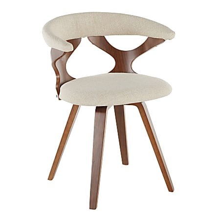 LumiSource Gardenia Chair, Cream Seat/Walnut Frame