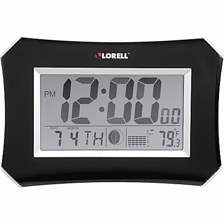 Lorell&reg; 10.3" Digital LCD Wall Alarm Clock, Black