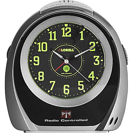 Lorell® Atomic Set Alarm Desk Clock, Green/Black