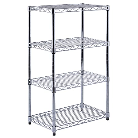 Sandusky Edsal Muscle Rack Adjustable Wire Shelving, 4 Tier, 32 H x 20"W x 12"D, Chrome