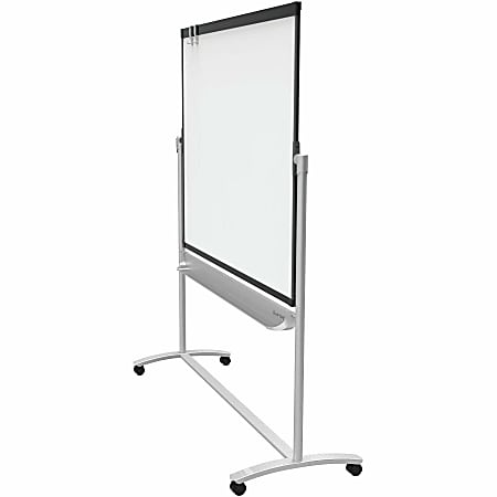Quartet Magnetic Mobile Presentation Easel - 48" (4 ft)x 36" (3 ft) - White Painted Steel Surface - Graphite Frame - Magnetic - Assembly Required
