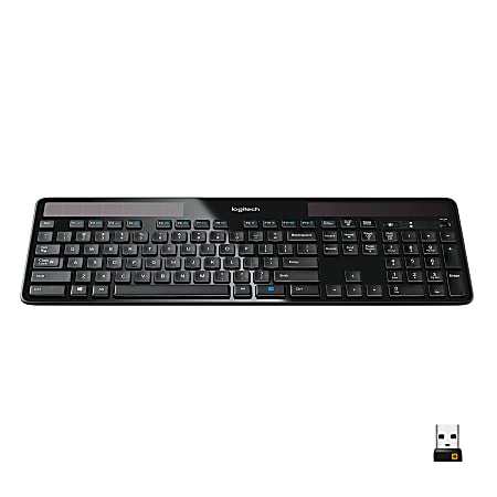 grå Skadelig Simuler Logitech K750 Wireless Solar Keyboard Black 920 002912 - Office Depot