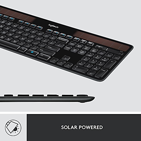 Afvist taktik igennem Logitech K750 Wireless Solar Keyboard Black 920 002912 - Office Depot