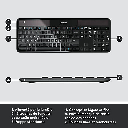 grå Skadelig Simuler Logitech K750 Wireless Solar Keyboard Black 920 002912 - Office Depot