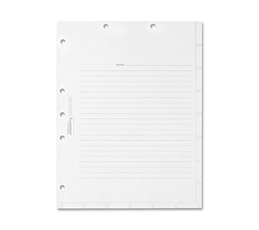 Tabbies Medical Chart Index Divider Sheets - Blank Tab(s) - 7 Hole Punched - White Divider - White Tab(s) - Punched - 400 / Box