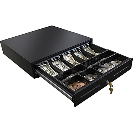 Adesso 18" POS Cash Drawer With Removable Cash Tray - 5 Bill - 5 Coin - 2 Media Slot - 3 Lock Position - Steel - 3.9" Height x 18.1" Width x 18.3" Depth