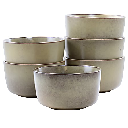 Studio 3B Mio 6-Piece Round Stoneware Bowl Set, 5-1/2”, Toast