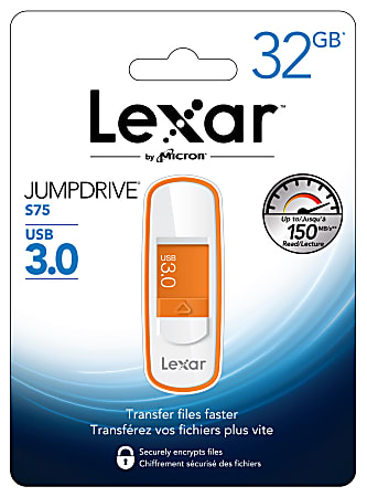 Lexar® JumpDrive® S75 USB 3.0 Flash Drive, 32GB